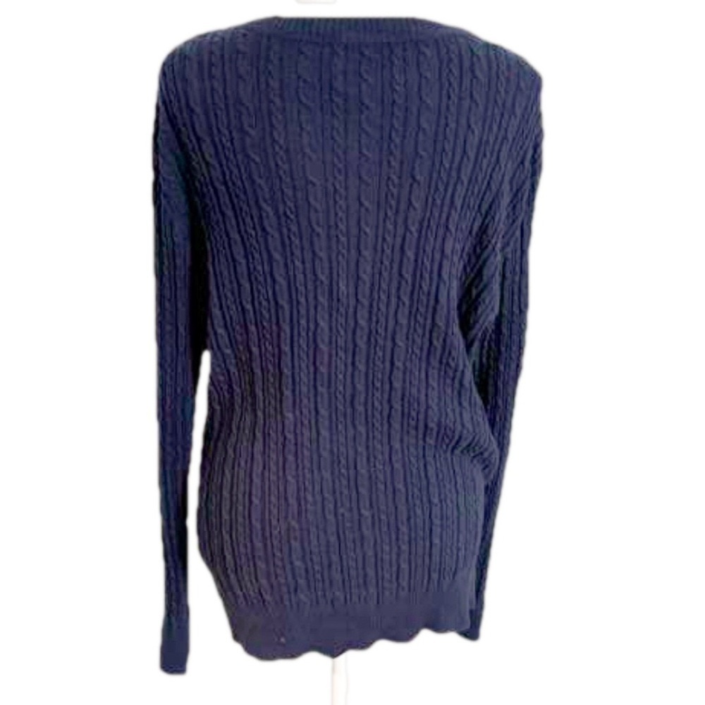 SONOMA LIFESTYLE Cotton Navy Cable Cardigan Button Sweater Women Size PXL/10 - Picture 5 of 13